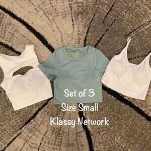 Klassy Network Women's Tops Set - White and Light Blue